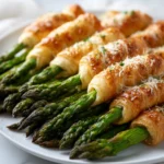 asparagus appetizers with puff pastry and roasted asparagus bites