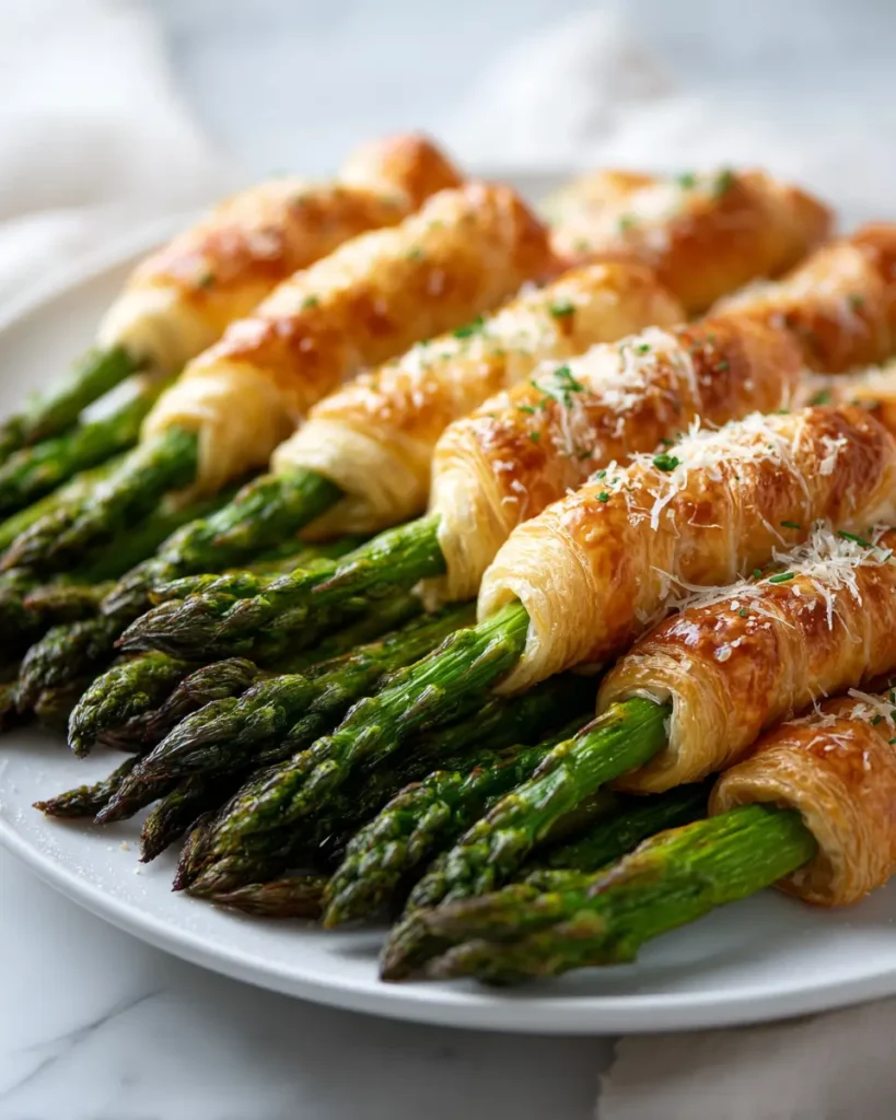 asparagus appetizers with puff pastry and roasted asparagus bites