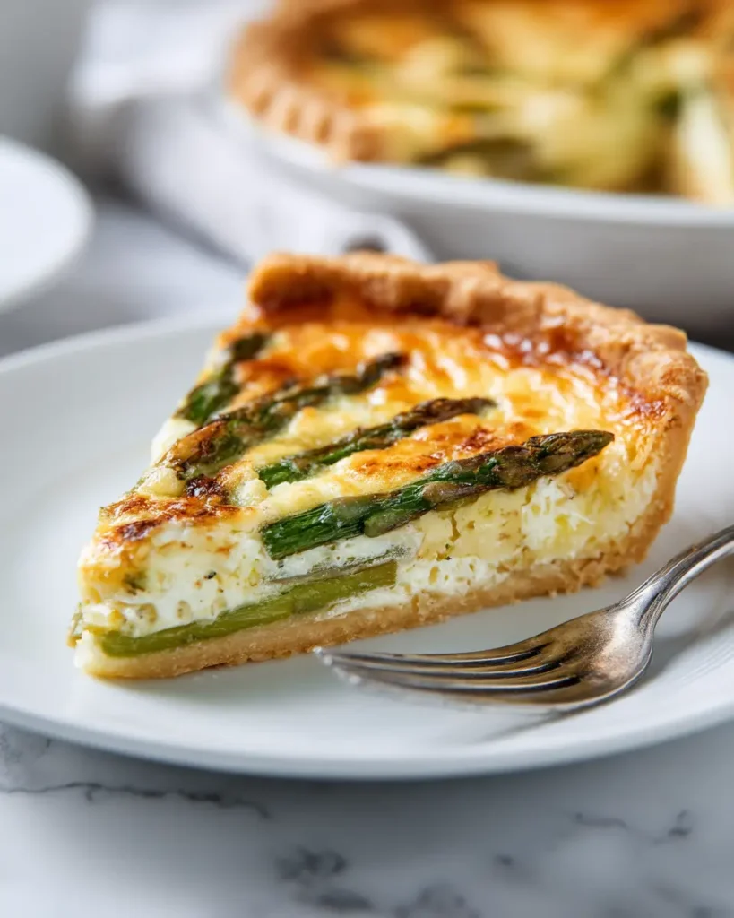 asparagus quiche recipe with creamy filling and flaky crust