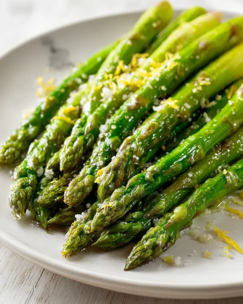 asparagus side dish roasted with olive oil and lemon