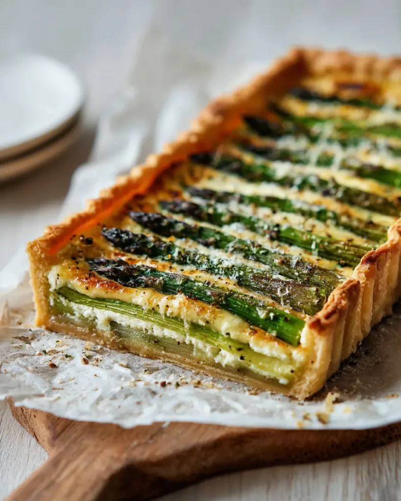 asparagus tart recipe with flaky crust and fresh asparagus
