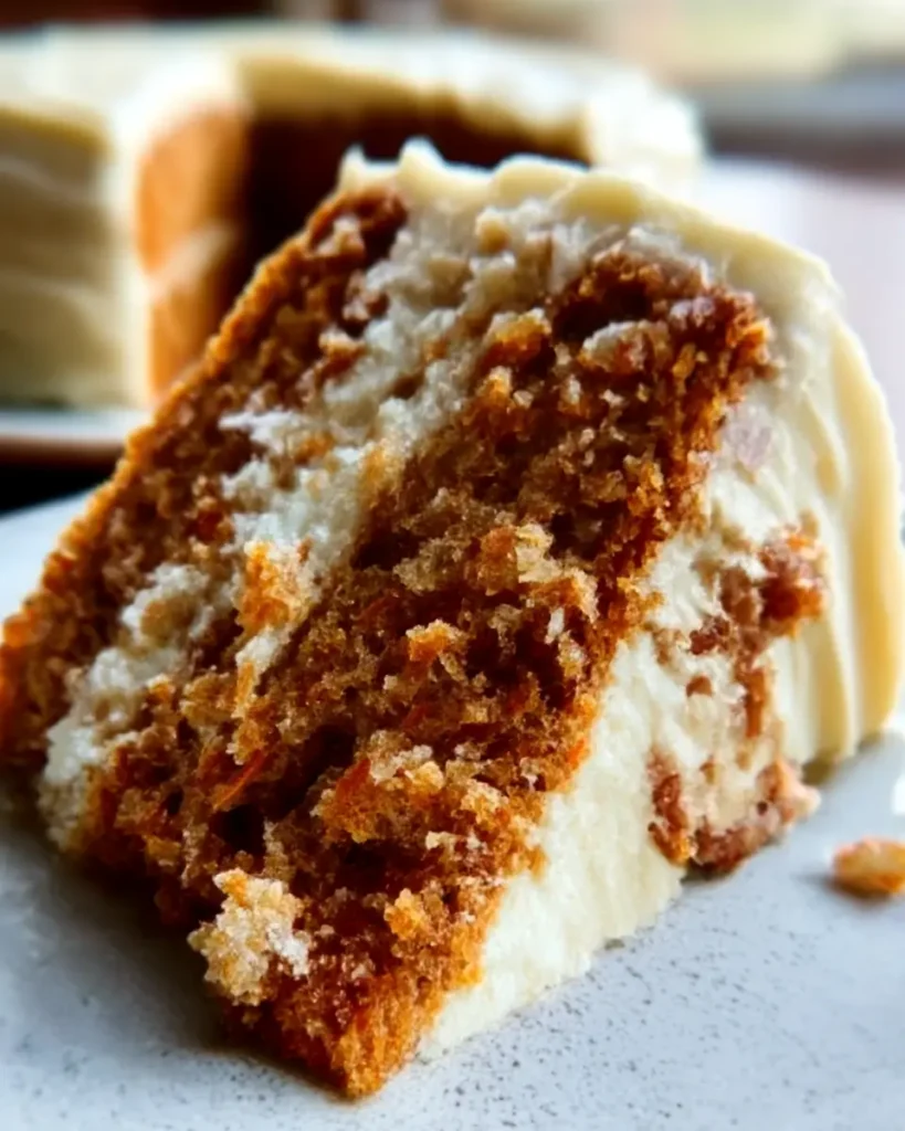 best carrot cake recipe moist slice with cream cheese frosting