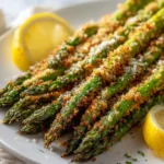 crispy asparagus recipe with golden coating and parmesan