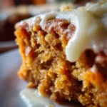 Easy Carrot Cake: 7 Simple Tips for a Soft, Moist Homemade Cake 2 Close-up of easy carrot cake with cream cheese frosting and a moist crumb