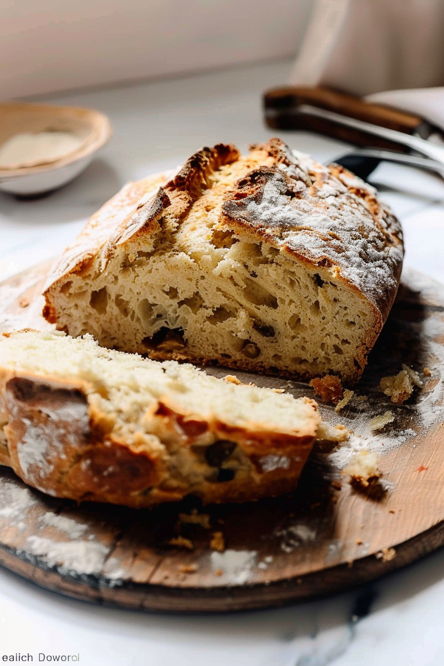 A fresh loaf of Irish soda bread