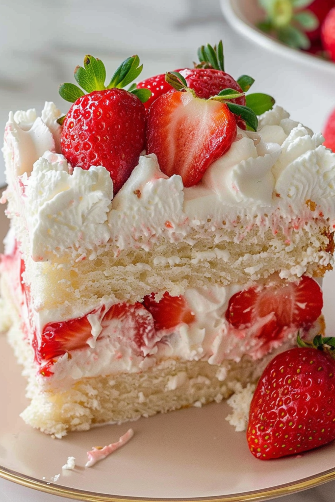Strawberry Whipped Cream Cake