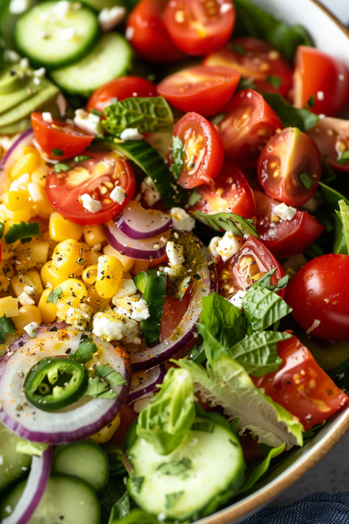 Farmers Market Salad with Blueberry & Herb Glaze