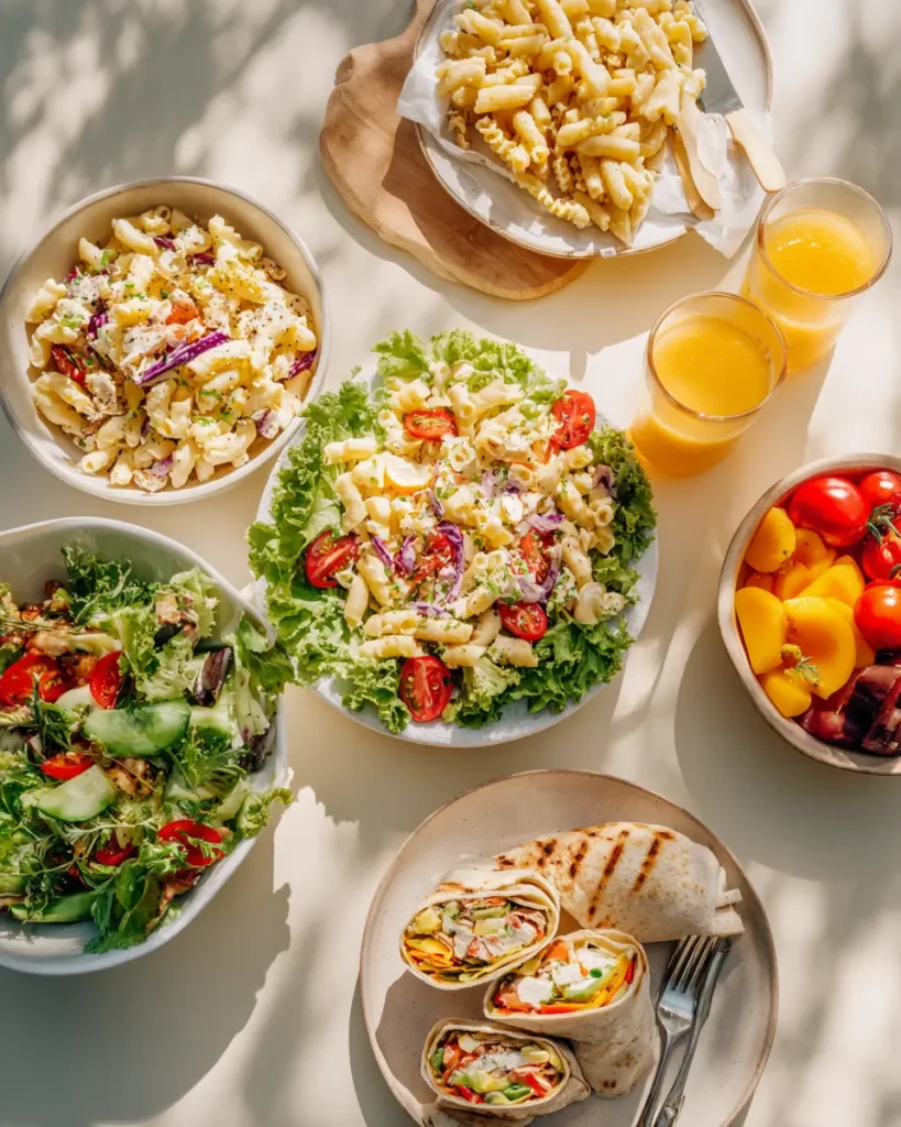easy summer meals for hot days with fresh light dishes and vegetables
