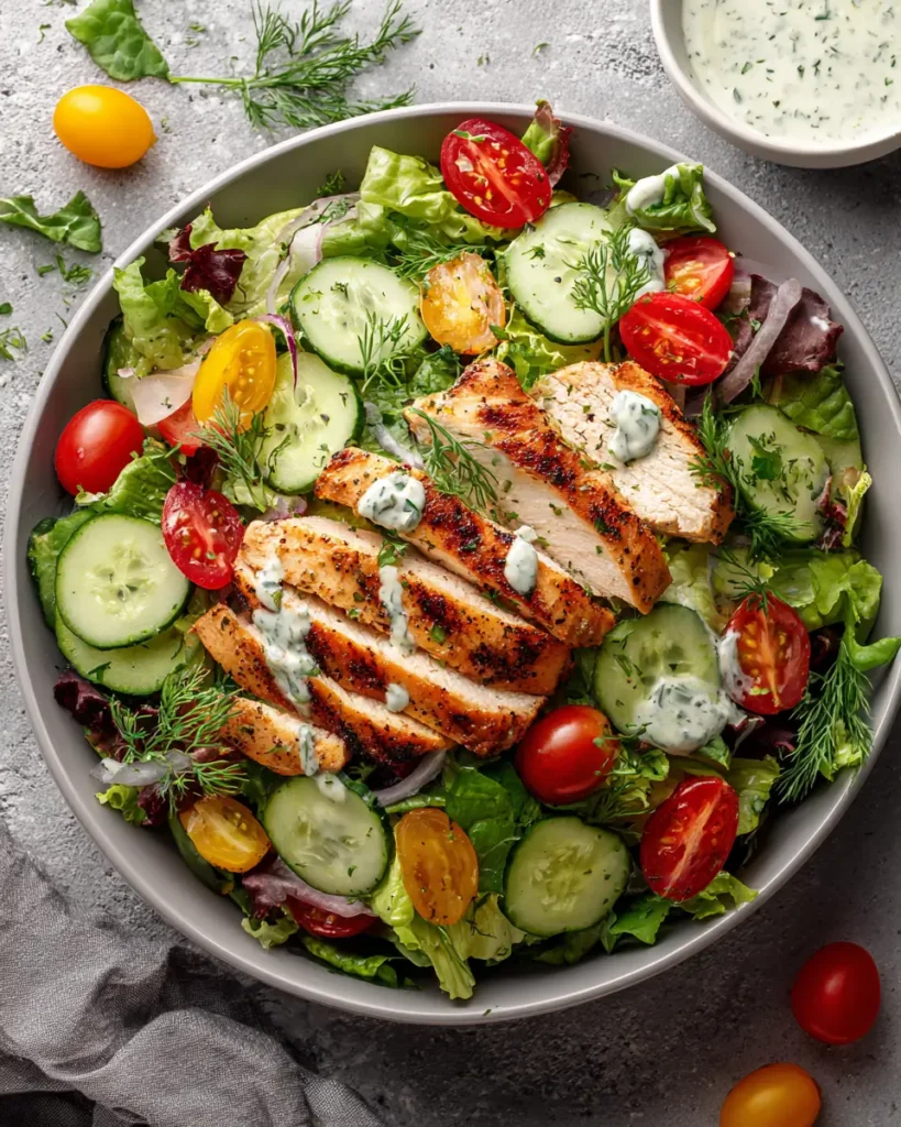 easy summer salads for dinner with chicken greens and fresh vegetables
