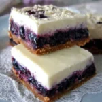 No-Bake Blueberry Cheesecake Bars with creamy filling and blueberry topping