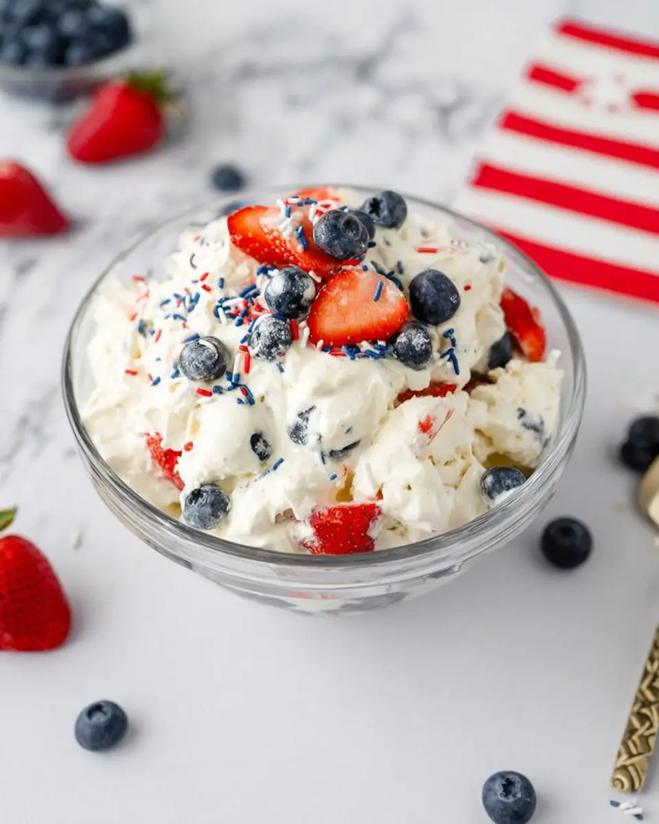 Red White and Blue Cheesecake Salad