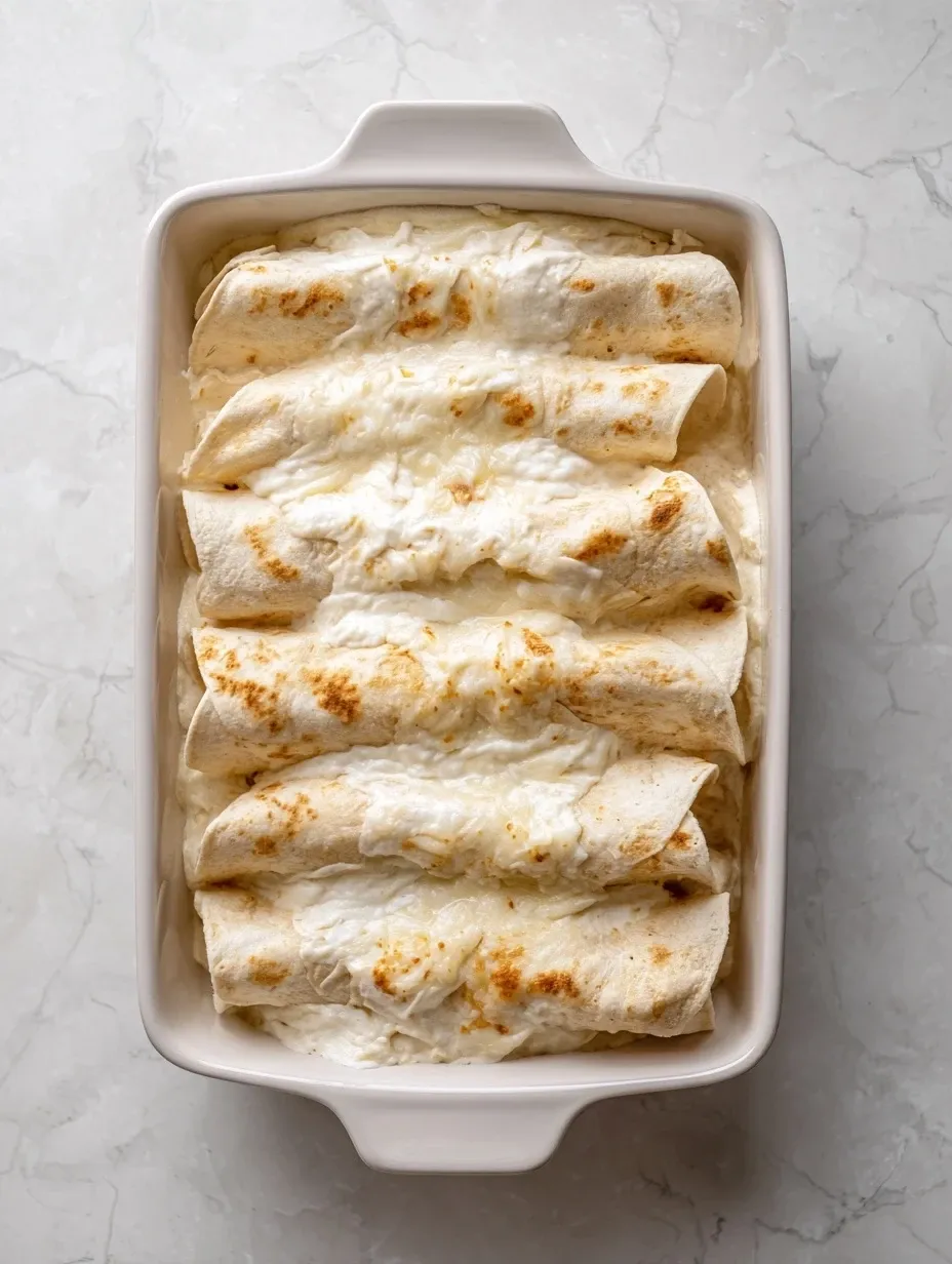 Preheating oven for the white chicken enchiladas (step 4)